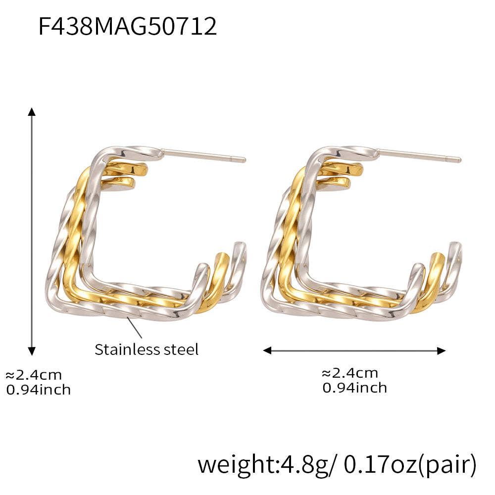 Sculpted Geometric Hoop Earrings