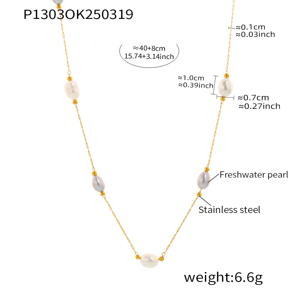 Lustre Pearl Station Necklace