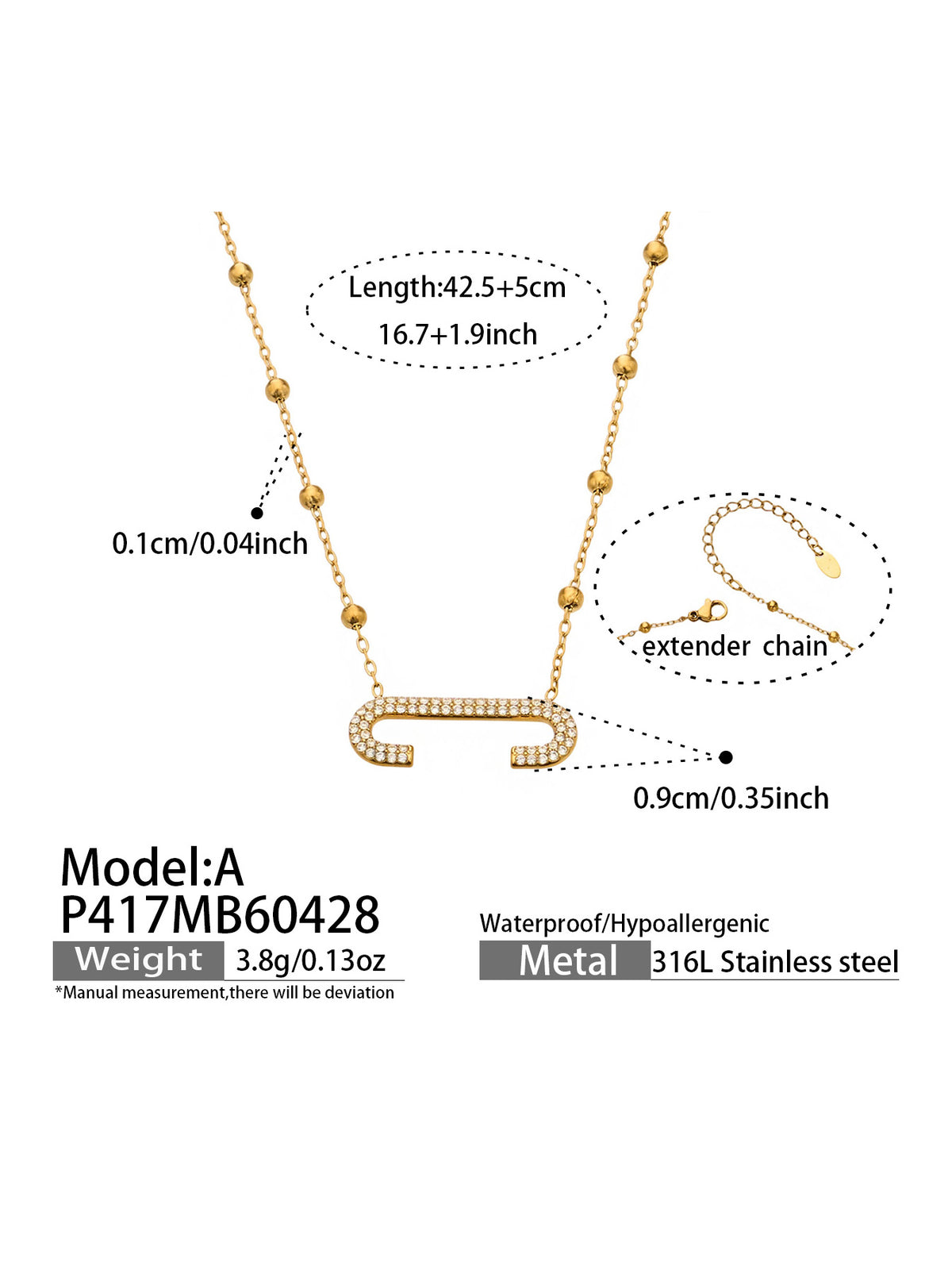 Crystal Safety Pin Necklace — Choose Your Style