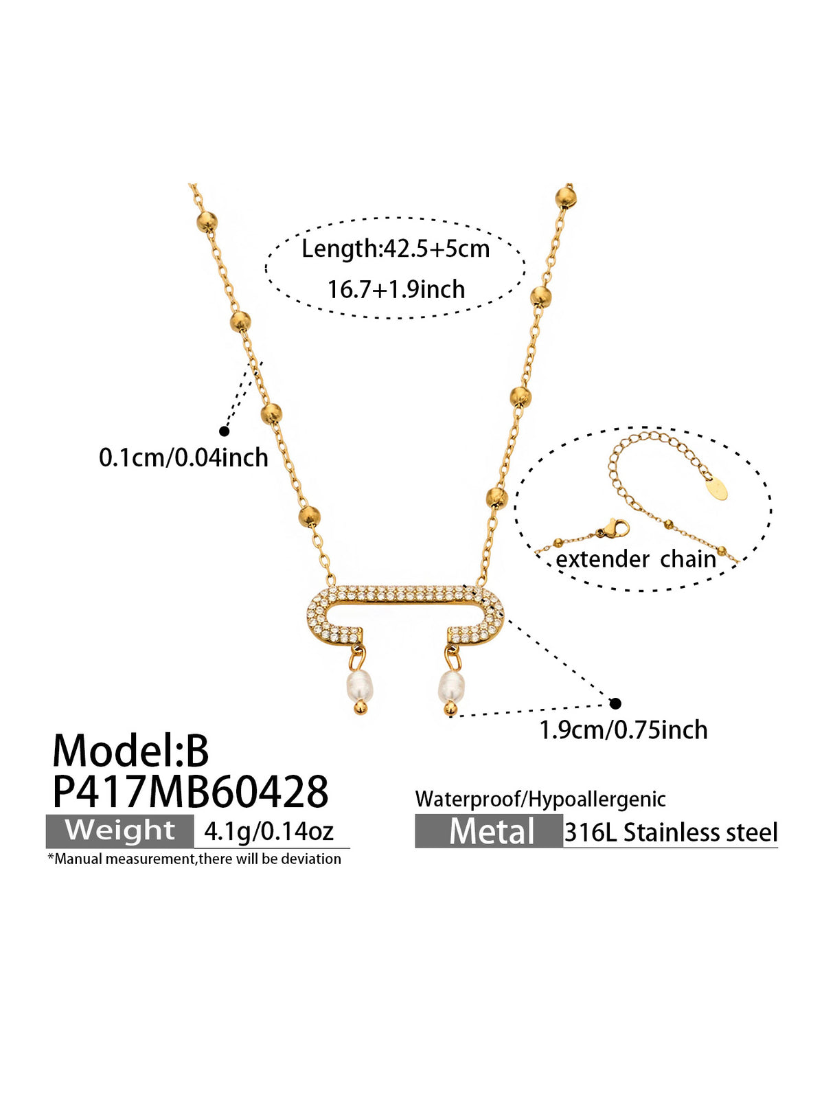 Crystal Safety Pin Necklace — Choose Your Style