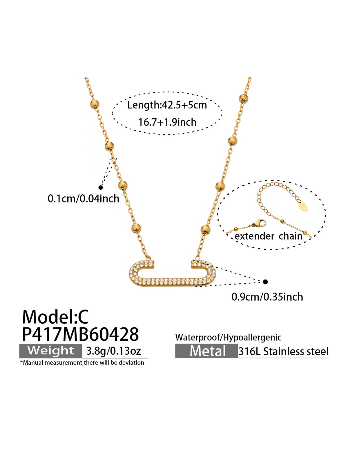 Crystal Safety Pin Necklace — Choose Your Style