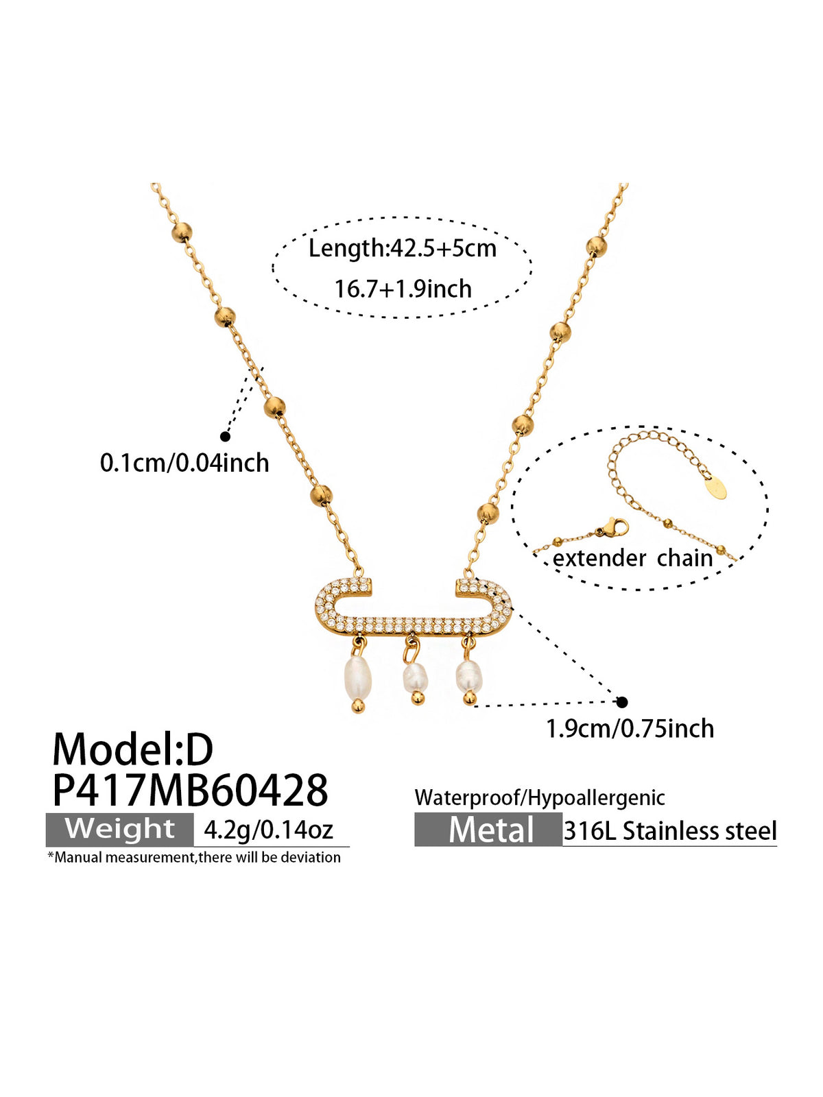 Crystal Safety Pin Necklace — Choose Your Style