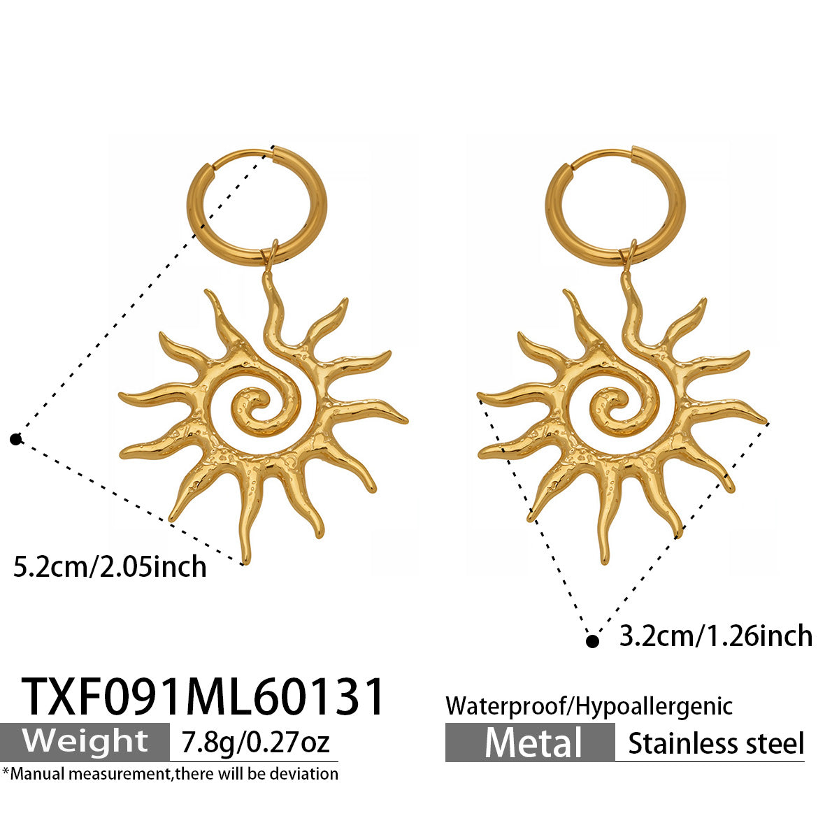Spiral Sun Drop Earrings