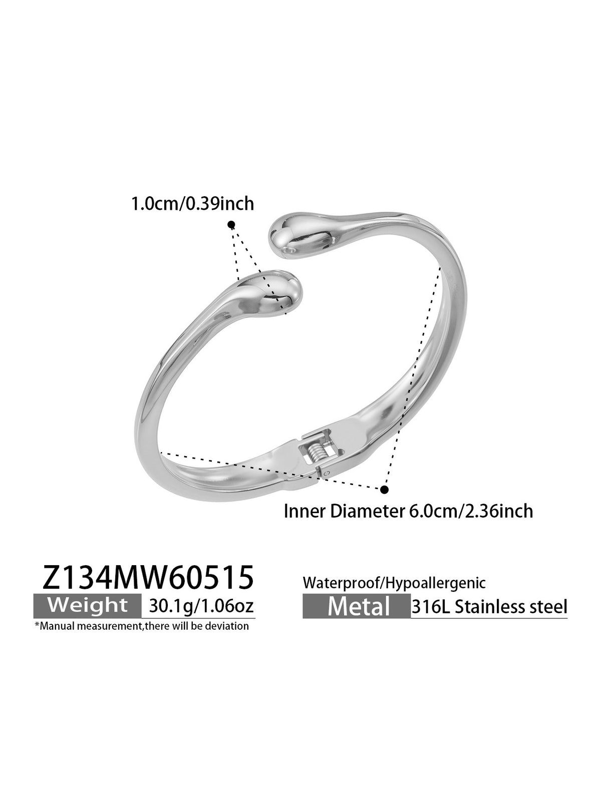 Sculptural Double-Ended Cuff Bracelet — Gold or Silver