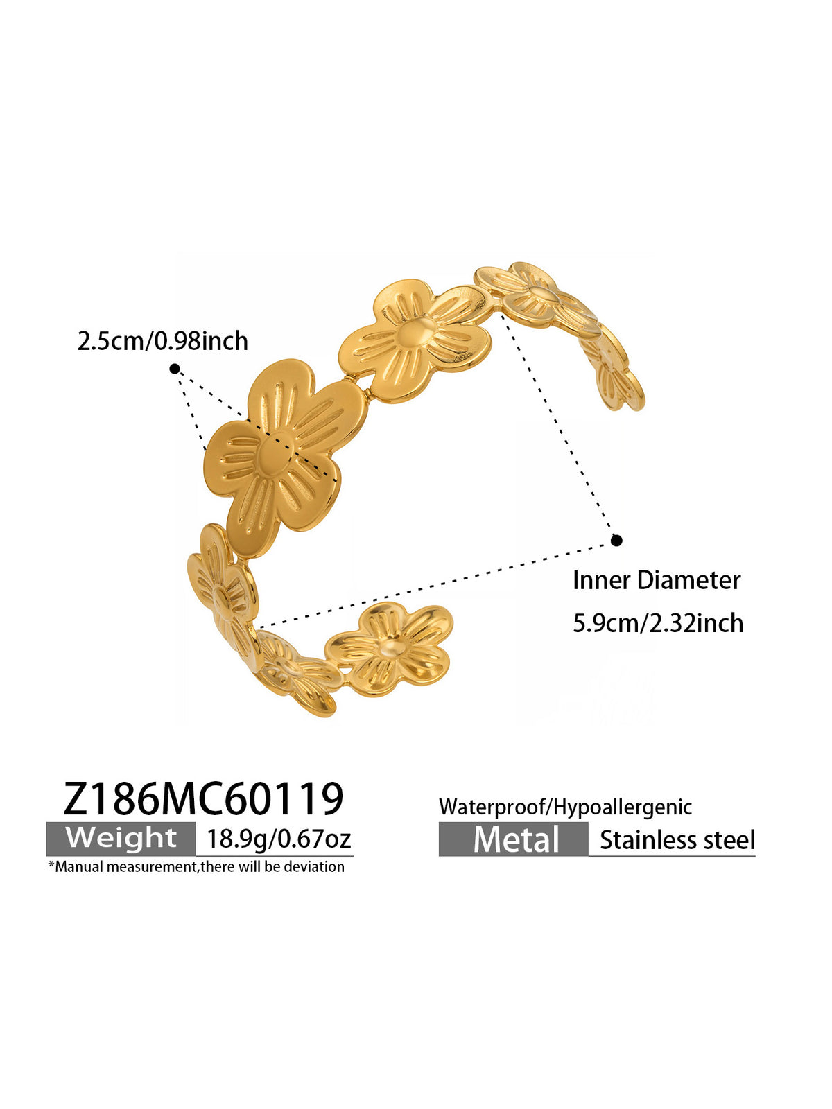Sculptural Floral Cuff Bracelet Collection — Choose Your Style