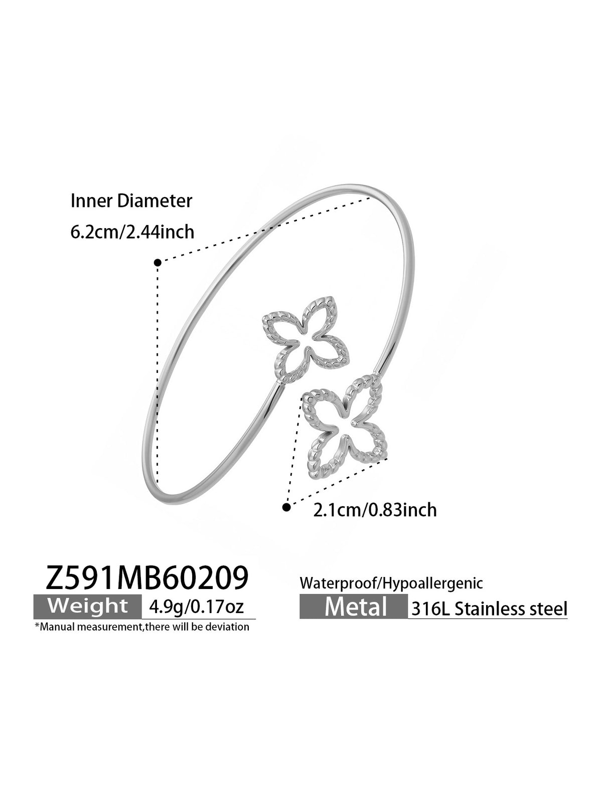 Double Butterfly Open Cuff Bracelet — Gold or Silver